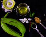 A picture of step 1 of Raw banana peel chutney.