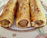 A picture of step 3 of Fluffy's sausage rolls with caramelised red onion.