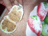 حلوة الفاكهة خوخ وتفاح