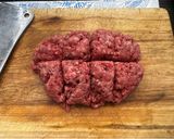 A picture of step 1 of Worlds Best Beef buger in a Bun - This is a mix of 5 Guys / BK / and BM - try it - Healty option!.