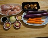 A picture of step 1 of Chicken Thigh Stew with Japanese Eggplant and Cremini Mushrooms with Rice Noodles, Jon Style.