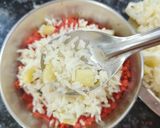 A picture of step 8 of Tricolour Rice.