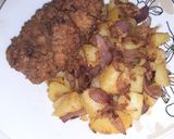 Pas rețetă Șnițel de porc și cartofi cu ceapă roșie și boia 3 fotografie