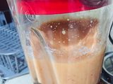 Revuelto de tofu y batido frutal con leche de coco 🍓🍌🥥
