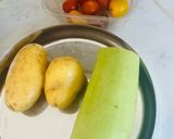 A picture of step 1 of Satvik Lauki Aaloo Sabji~Light Soulful Meal Dish -BottleGourd-Potato Curry😋.