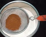 A picture of step 1 of Eggless Chocolate Cake.