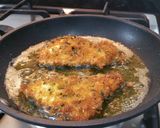 A picture of step 5 of Breaded chicken with fresh basil.