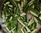 A picture of step 2 of Stuffed Bhindi/Masala Bhindi.