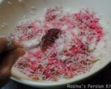 A picture of step 8 of Sumac-beetroo rice with meatballs.