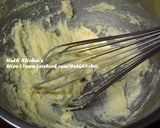 A picture of step 2 of Vanilla Muffins with Strawberry Cream Cheese Sauce.