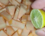 A picture of step 3 of Honeydew Chaat 😋.