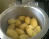 A picture of step 1 of Japanese potato korokee in ndengu #ndengu contest.