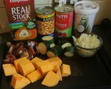 A picture of step 1 of Pumpkin, Chickpea & Zucchini Curry (Vegan/Vegetarian).