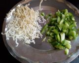 A picture of step 1 of Cheese capsicum cold sandwich.