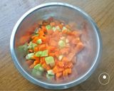 Foto del paso 6 de la receta: Preparación de comida de pollo y verduras cocidas Fácil de hacer