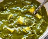 A picture of step 3 of Palak panner.