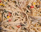 A picture of step 6 of Fettuccine Alfredo.