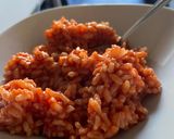 A picture of step 1 of Tomato Rice Frittata 🍚🥫🍳.