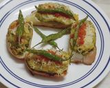 A picture of step 8 of Vada Pav Bruschetta 2 ways.
