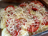 Pastel de calabacín, tomate, york y queso