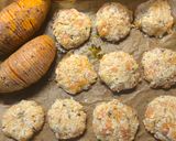 Lazacfasírt sajttal és kölessel hasselback édesburgonyával recept fázis 7 fotója