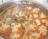 Hình bước làm 2 của món Bánh canh mực,giò sống và nấm