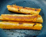 A picture of step 6 of Rotli cigars using leftover farsan after Diwali.