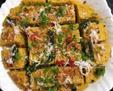 A picture of step 7 of Sambar Dhokla.