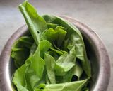 A picture of step 1 of Palak Dhokla with chutney.
