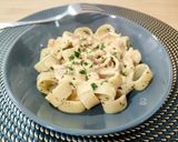 Foto del paso 6 de la receta: Calamarata trufada con crema de bacon y queso