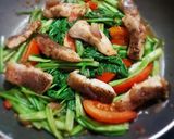 Hình bước làm 4 của món Cá LÓC xào rau cần nước
