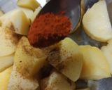 A picture of step 12 of Aloo ki Jalebi with aloo chaat.