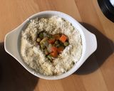 Une image de l'étape 5 de Riz aux épices et parmesan cœur de petits légumes.