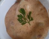 A picture of step 4 of Thousands Island sauce(homemade) with bread Toast.