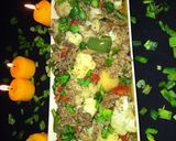 A picture of step 11 of Chinese style Qeema veggies.