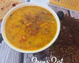 A picture of step 4 of Hyderabadi Chugur Khatti Daal or Tender Tamarind Leaves Khatti Daal for lunch.