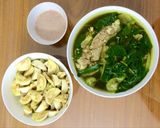 Hình bước làm 15 của món Canh cua rau đay mướp mồng tơi và cà pháo muối xổi mắm tôm