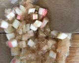 A picture of step 2 of Pear and rhubarb cake - vegan and GF.