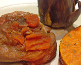 Foto del paso 13 de la receta: Ossobuco de pavo a la cerveza con calabaza y alcachofa horneadas