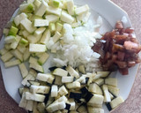 Foto del paso 1 de la receta: Arroz caldoso de calamares, gambas y verduras