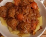 A picture of step 8 of Penne and Meatballs.