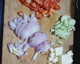 A picture of step 1 of Corn honey masala chat.