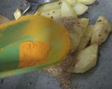 A picture of step 4 of Jeera aloo dry sabzi without tomato.