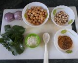A picture of step 1 of Chickpeas peanuts spinach fritters with crispy chickpeas.