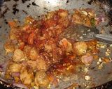 A picture of step 8 of Soya chunk fried rice.