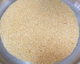 A picture of step 1 of Foxtail Ladoo/ Thinai Ladoo.