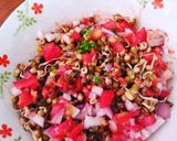 A picture of step 6 of Moong dal sprout chat.