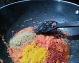 A picture of step 5 of Punjabi chawla/ lobia masala curry.