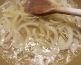 A picture of step 1 of Bangers, mash n onion gravy.