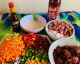 A picture of step 1 of Chinese fried rice.